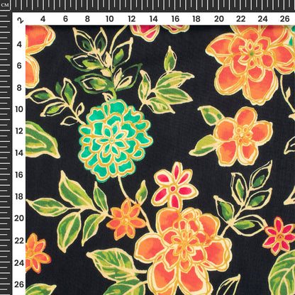 Export Quality Floral Digital Print Viscose Muslin Fabric