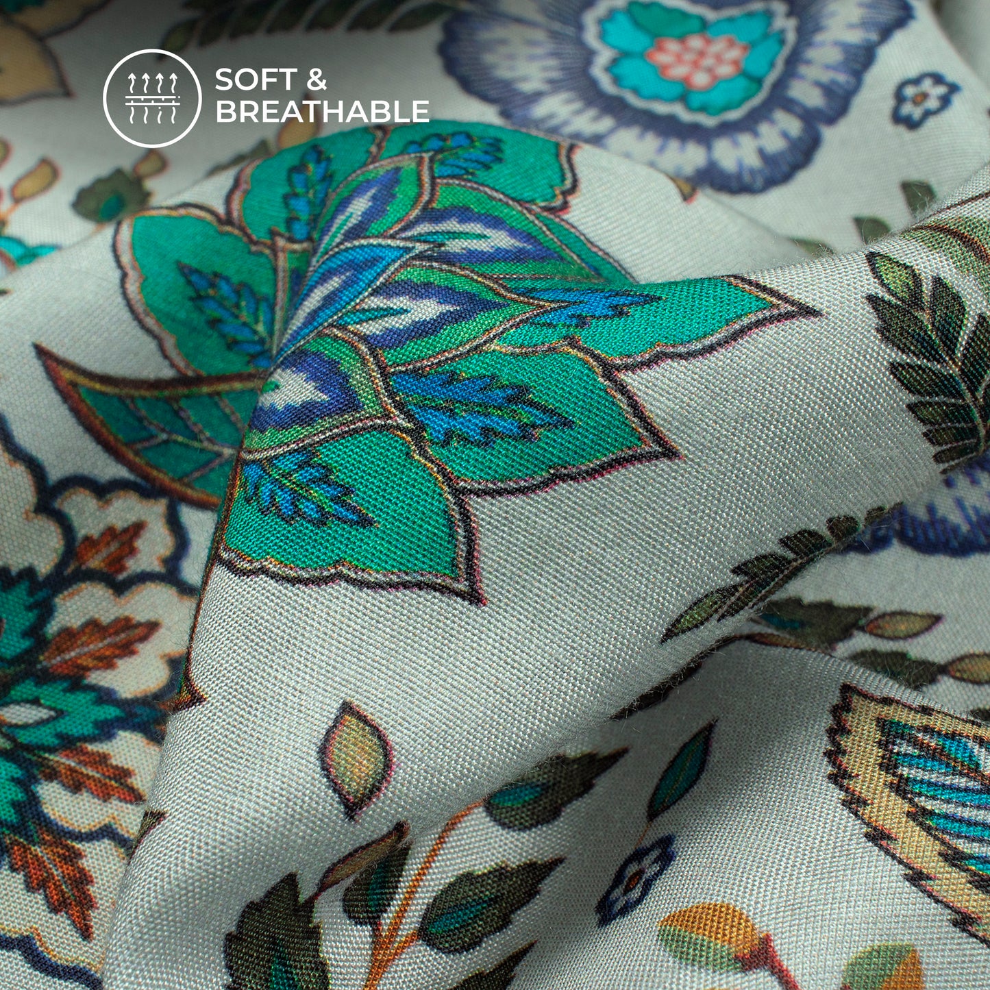 Curated Print Story Digital Print Viscose Muslin Fabric