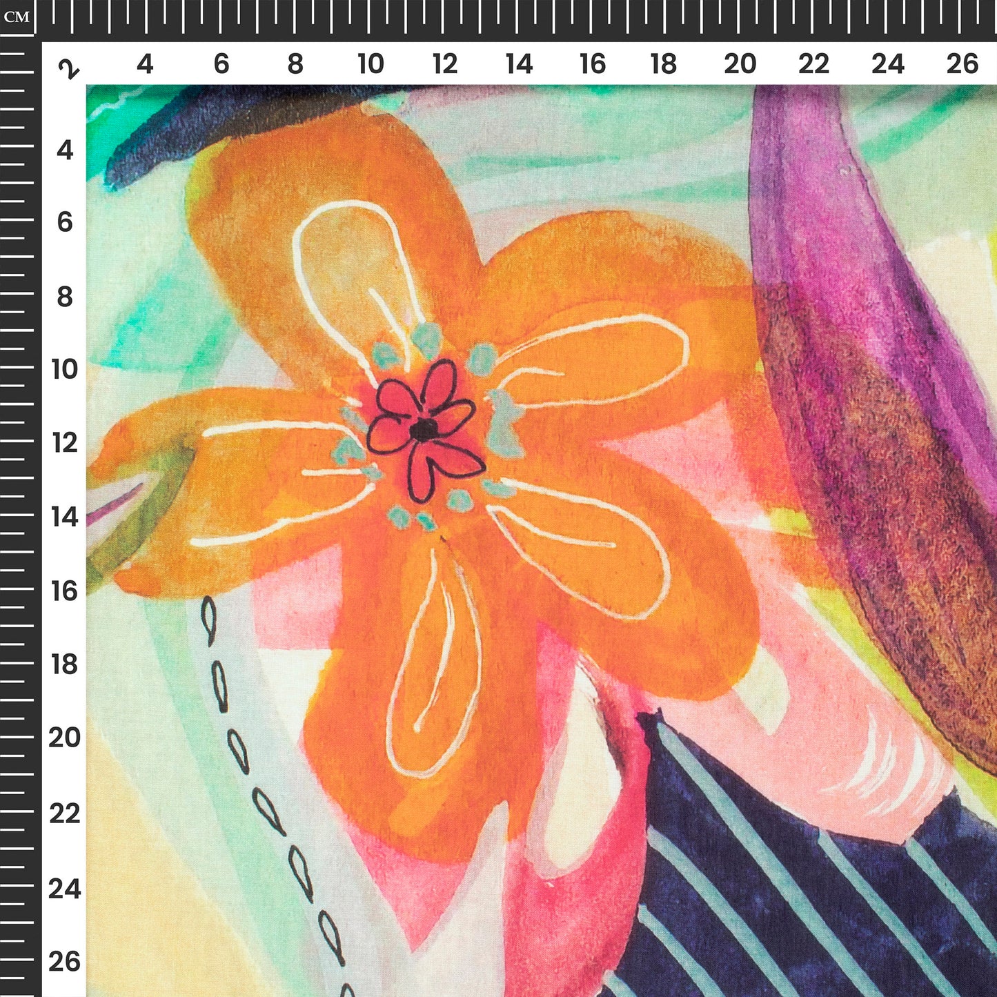 Artist's Digital Print Collection - Abstract Floral  Cotton Cambric Fabric