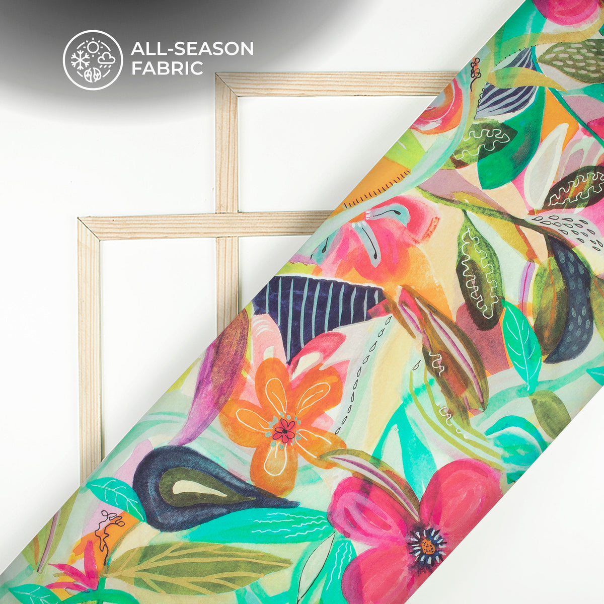 Artist's Digital Print Collection - Abstract Floral  Cotton Cambric Fabric