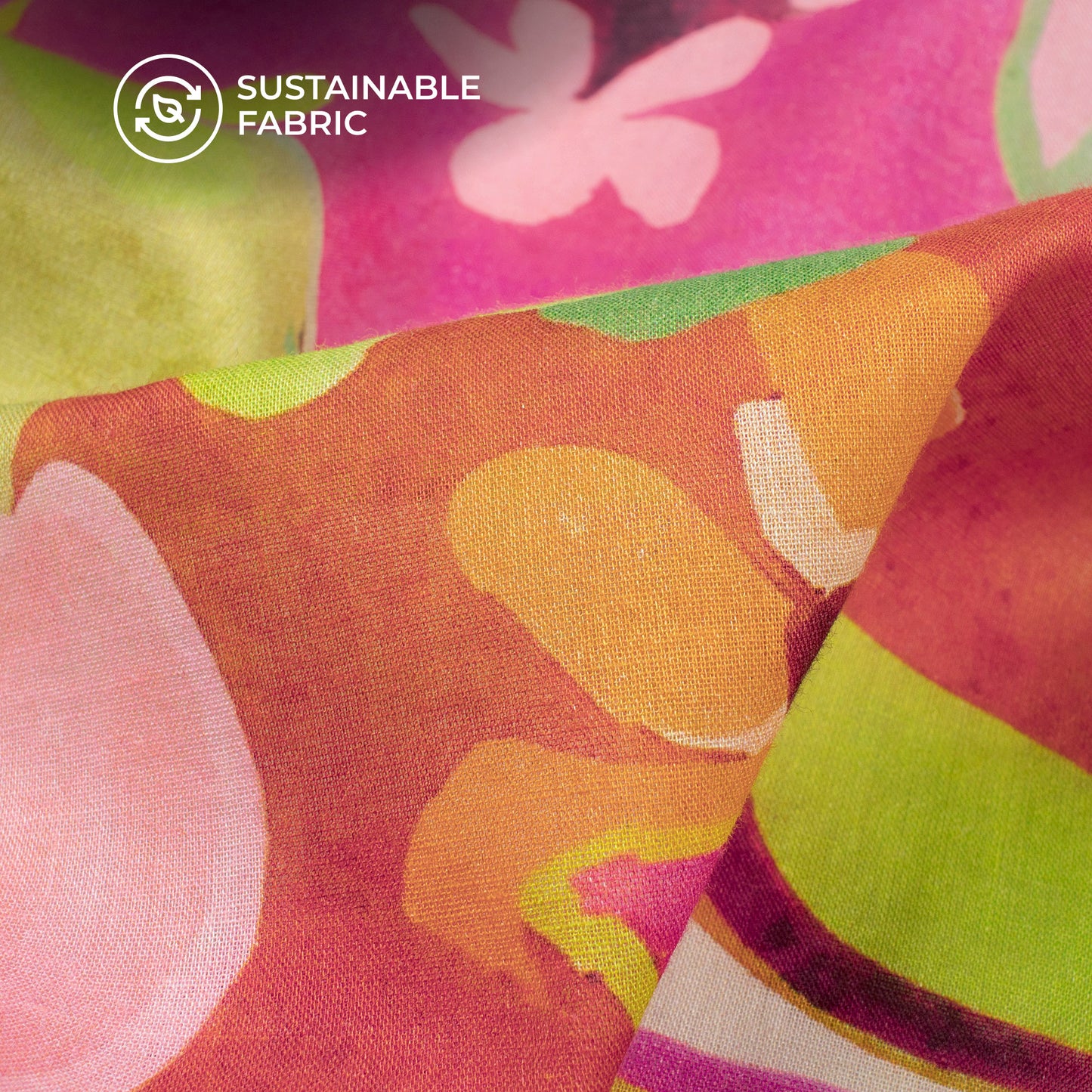 Viral Floral Print Digital Print Cotton Mulmul Fabric