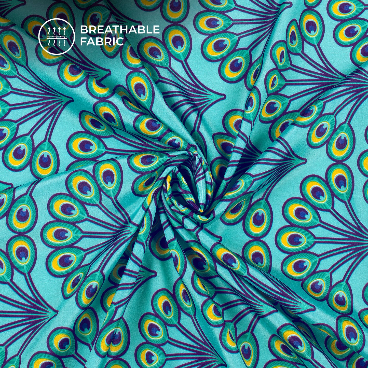 Divine Rhythm Digital Print Crepe Silk Fabric