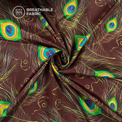 Mor Pankh Digital Print Crepe Silk Fabric ??