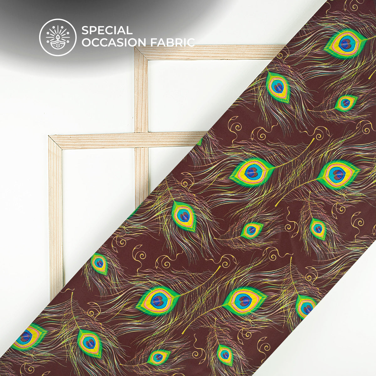 Mor Pankh Digital Print Crepe Silk Fabric ??