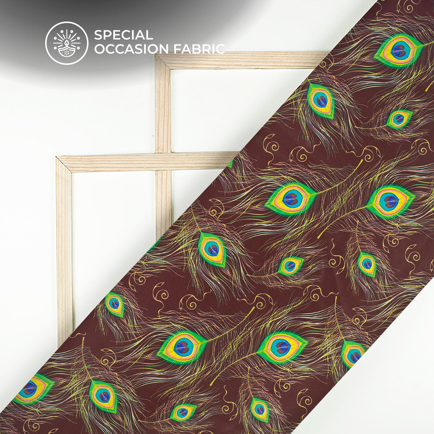 Mor Pankh Digital Print Crepe Silk Fabric ??