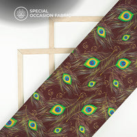 Mor Pankh Digital Print Crepe Silk Fabric ??
