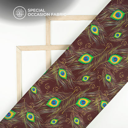 Mor Pankh Digital Print Crepe Silk Fabric ??