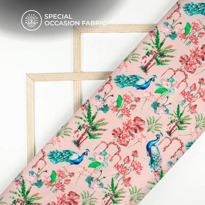 Vrindavan Blossom Digital Print Crepe Silk Fabric
