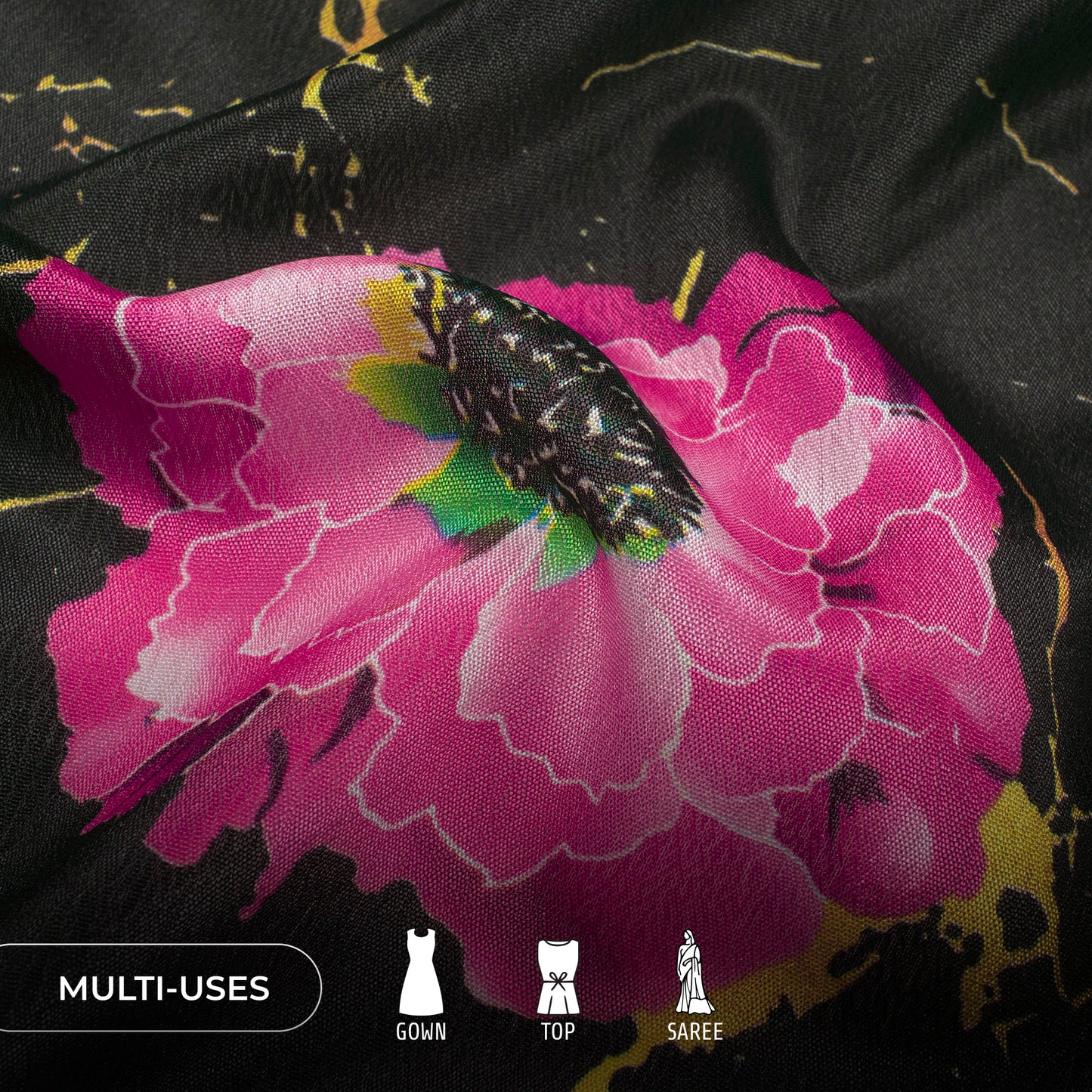 Premium Imported Look Poly Chinnon Chiffon Fabric - Exclusive Prints