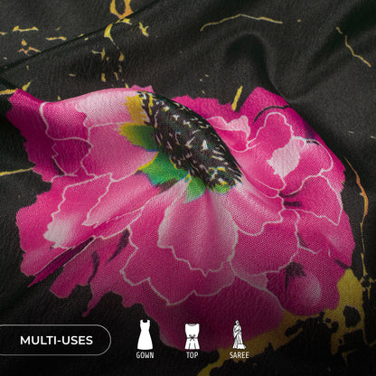 Premium Imported Look Poly Chinnon Chiffon Fabric - Exclusive Prints