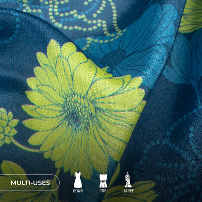 High-Demand Floral Digital Print Poly Chinnon Chiffon Fabric For Fashion Creators