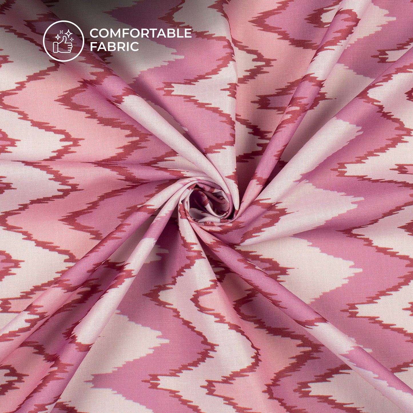 Made For Makers Ikkat Inspire Digital Print Poly Linen Slub Fabric