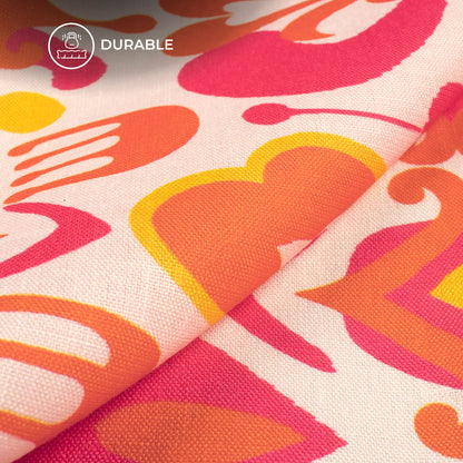 New Season Designer Collection Digital Print Poly Linen Slub Fabric