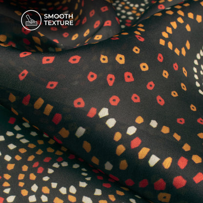 Midnight Heritage Collection – Digital Print Georgette Satin Fabric | Luxury Occasion Wear Fabric