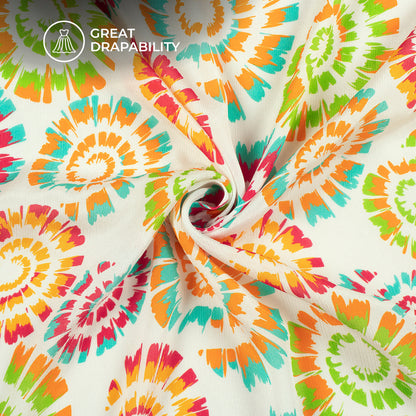 Festival Ready Mandala Digital Print Viscose Chinnon Chiffon Fabric