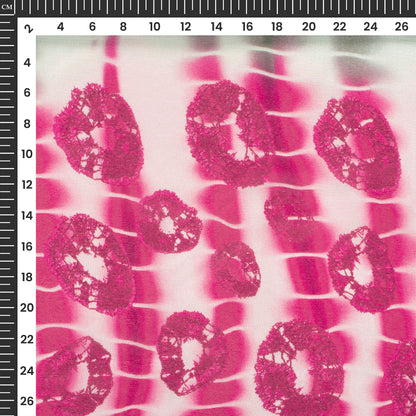 Contemporary Ombre Shibori Digital Print Viscose Chinnon Chiffon Fabric