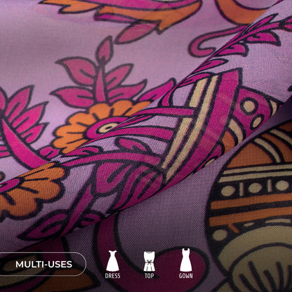 Pink Palace Story Digital Print Pure Organza Fabric | Festive Collection