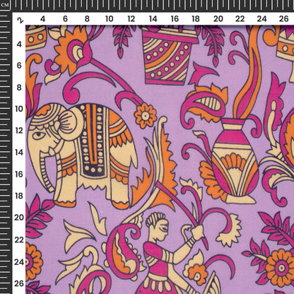 Pink Palace Story Digital Print Pure Organza Fabric | Festive Collection