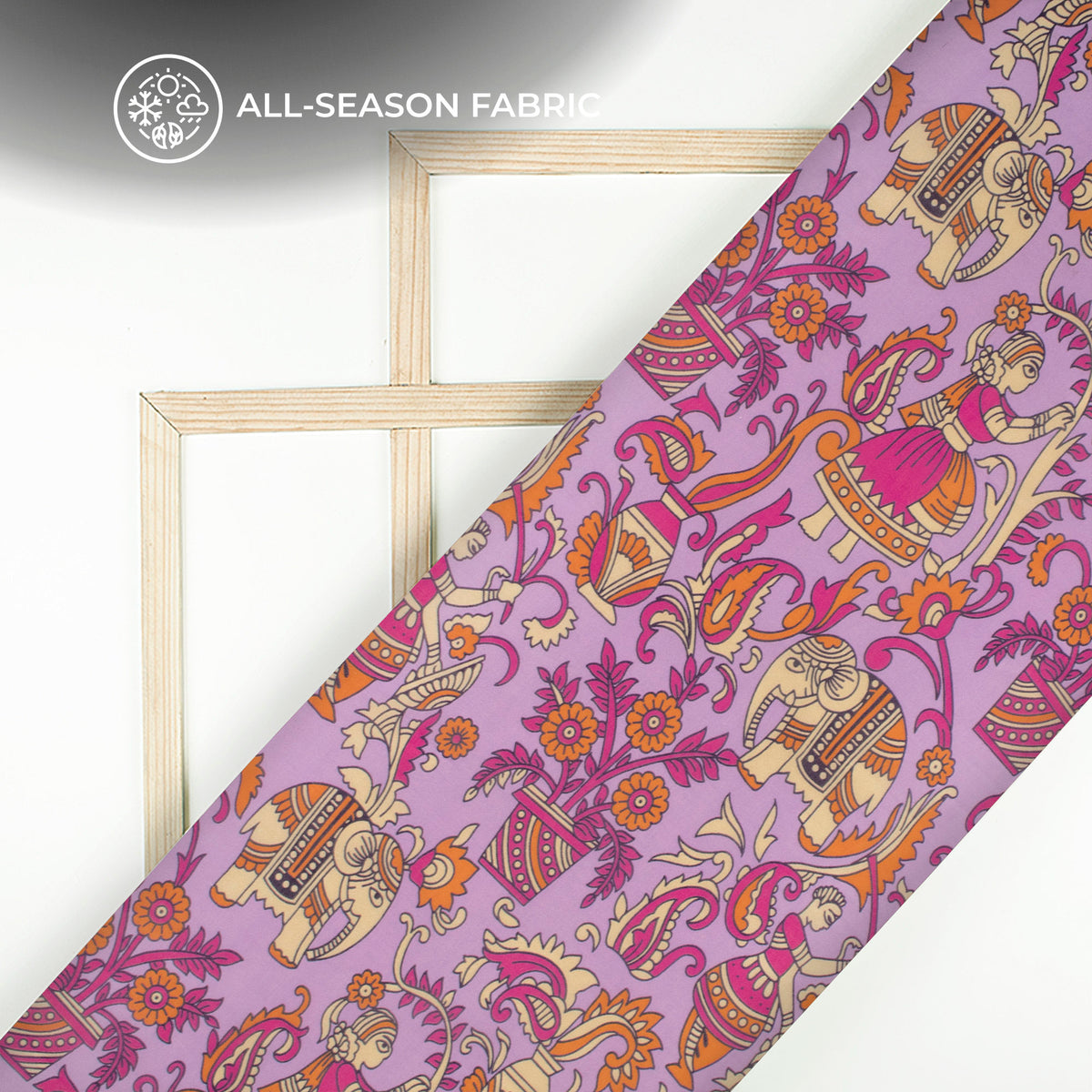 Pink Palace Story Digital Print Pure Organza Fabric | Festive Collection
