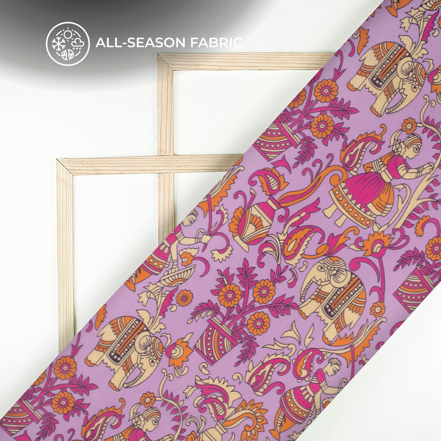 Pink Palace Story Digital Print Pure Organza Fabric | Festive Collection