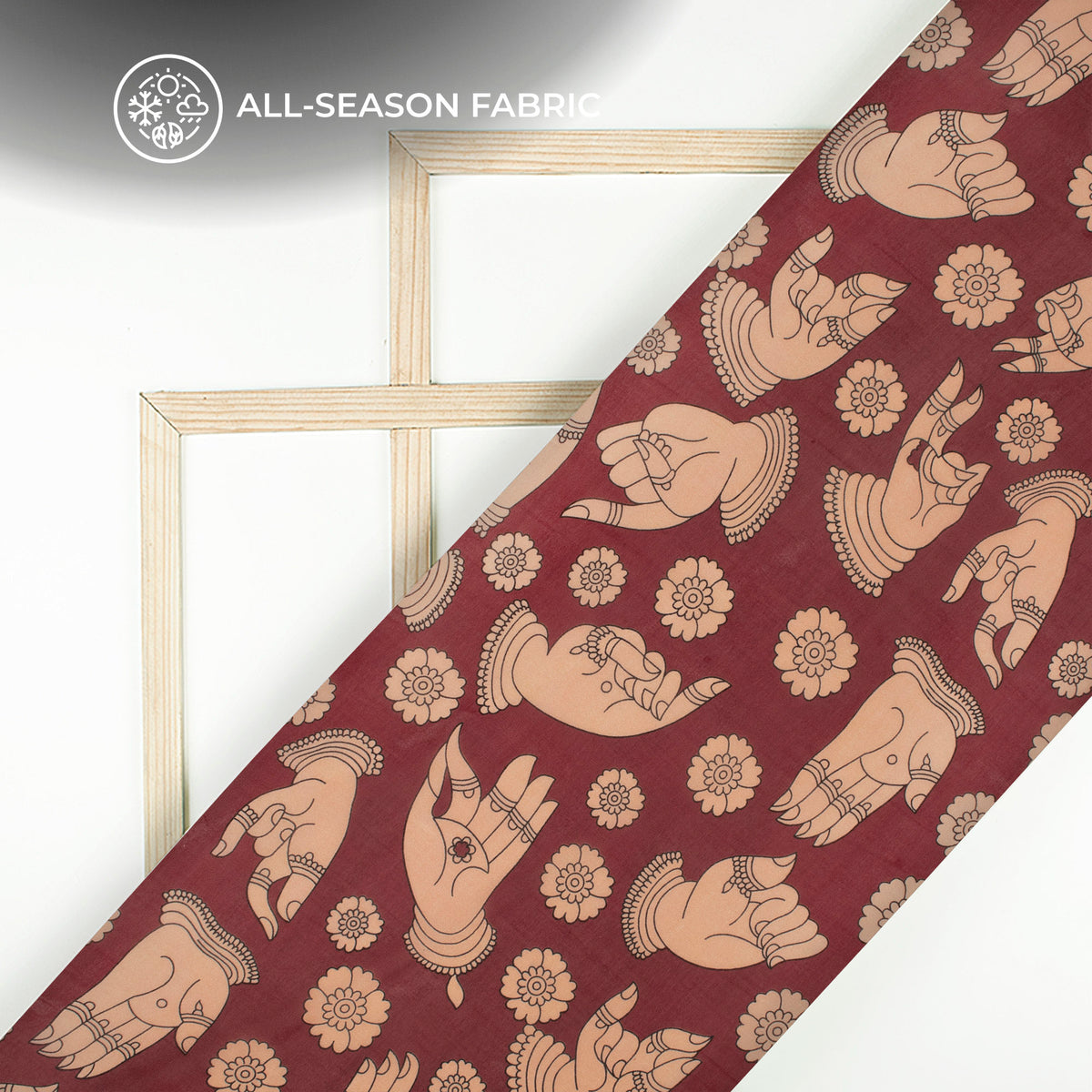 Vintage Kalamkari Inspire Digital Print Pure Organza Fabric | Boutique Exclusive