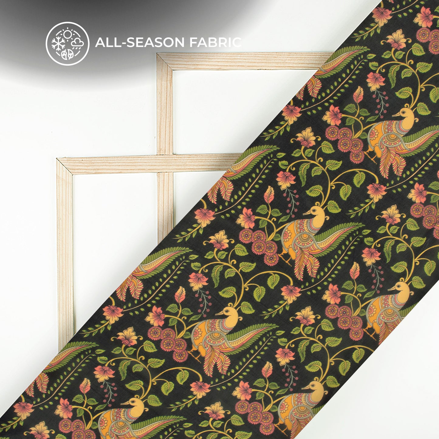 Luxury Bloom Kalamkari Inspire Digital Print Pure Organza Fabric