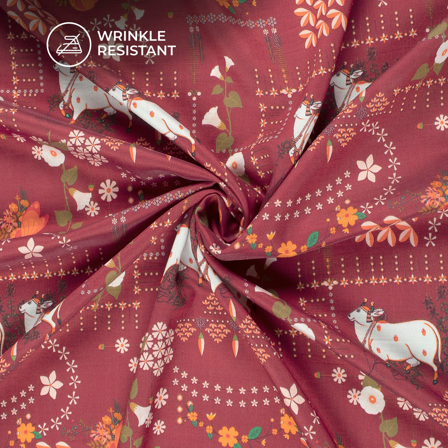Traditional Indian Art Digital Print Viscose Chanderi Fabric