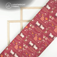 Traditional Indian Art Digital Print Viscose Chanderi Fabric