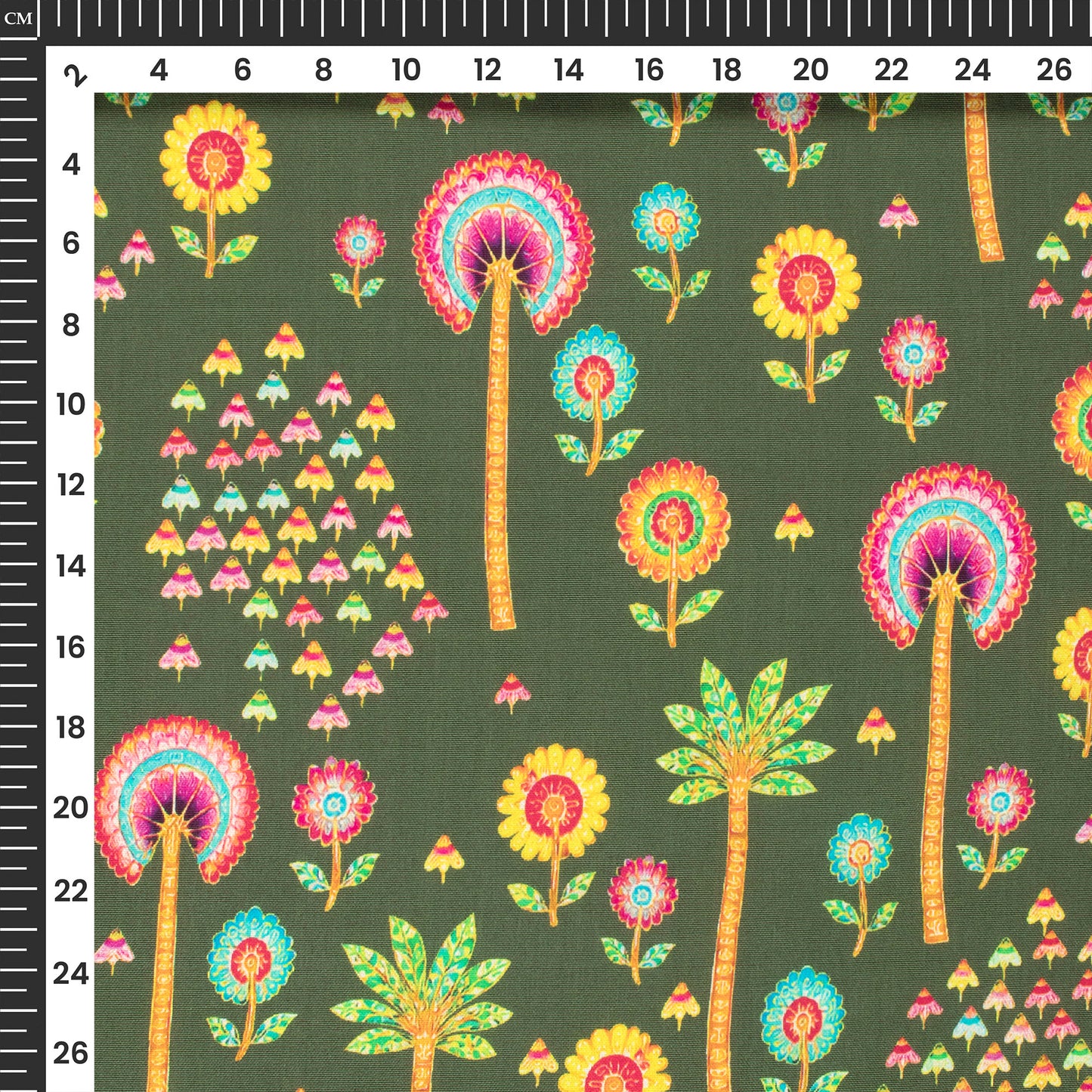 Pichwai Floral Story Digital Print Viscose Chanderi Fabric