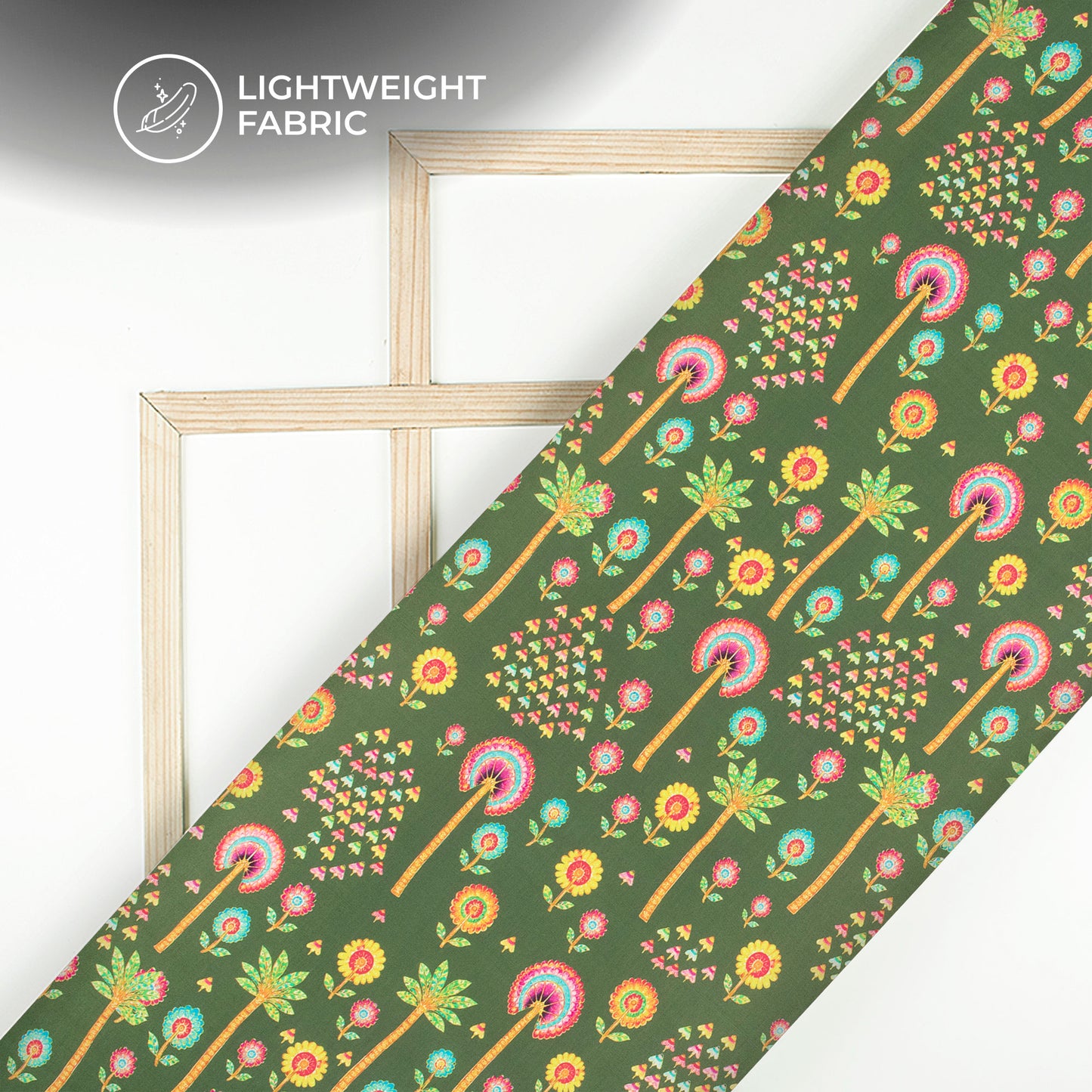 Pichwai Floral Story Digital Print Viscose Chanderi Fabric