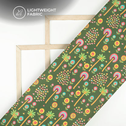 Pichwai Floral Story Digital Print Viscose Chanderi Fabric