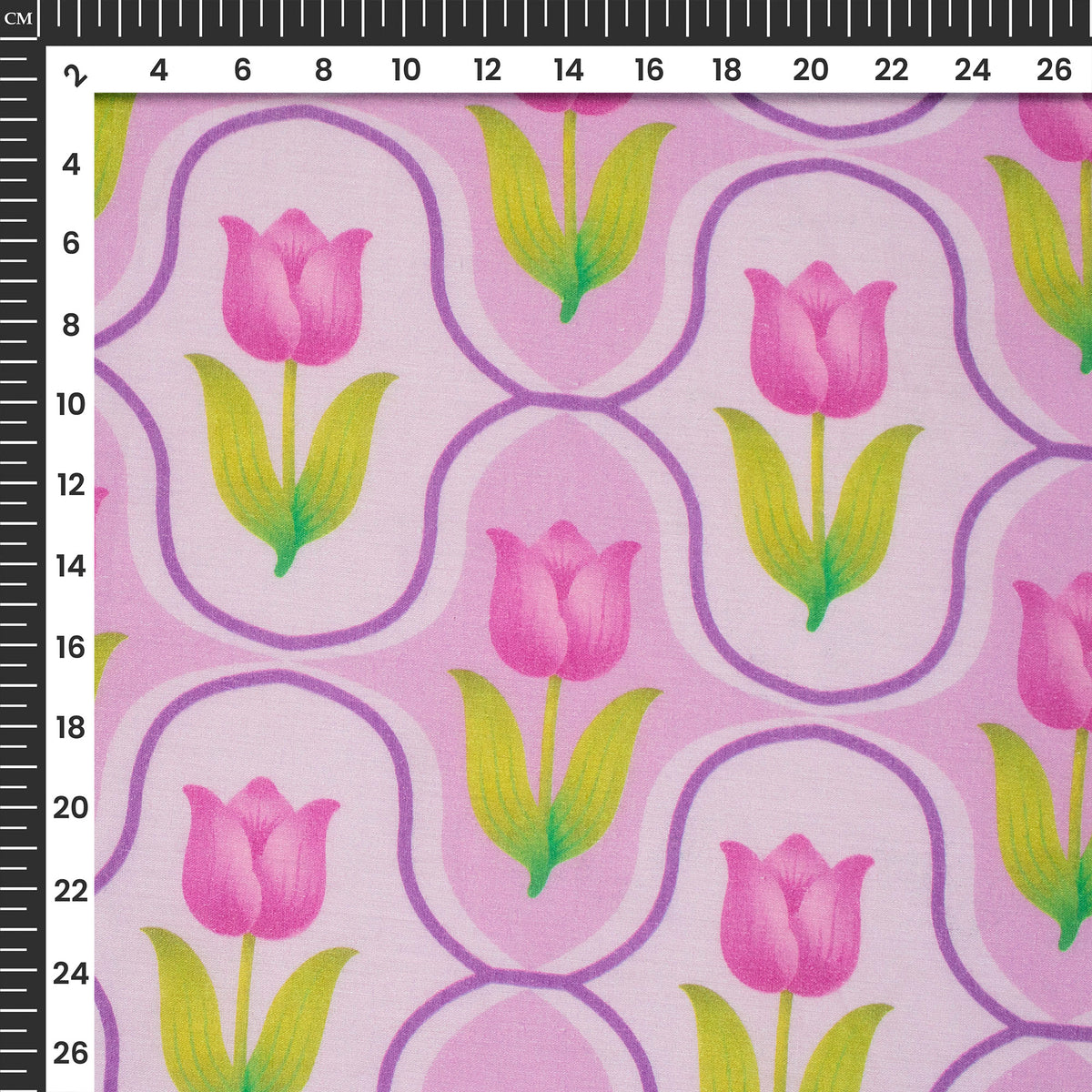 Rose Pink Floral Digital Print Cotton Mulmul Fabric