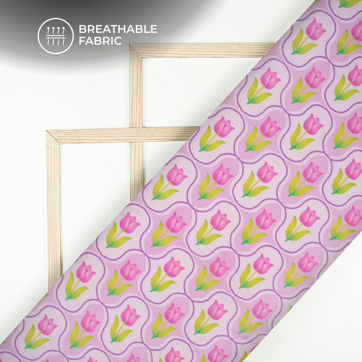 Rose Pink Floral Digital Print Cotton Mulmul Fabric