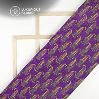 Violet Purple Floral Digital Print Velvet Fabric