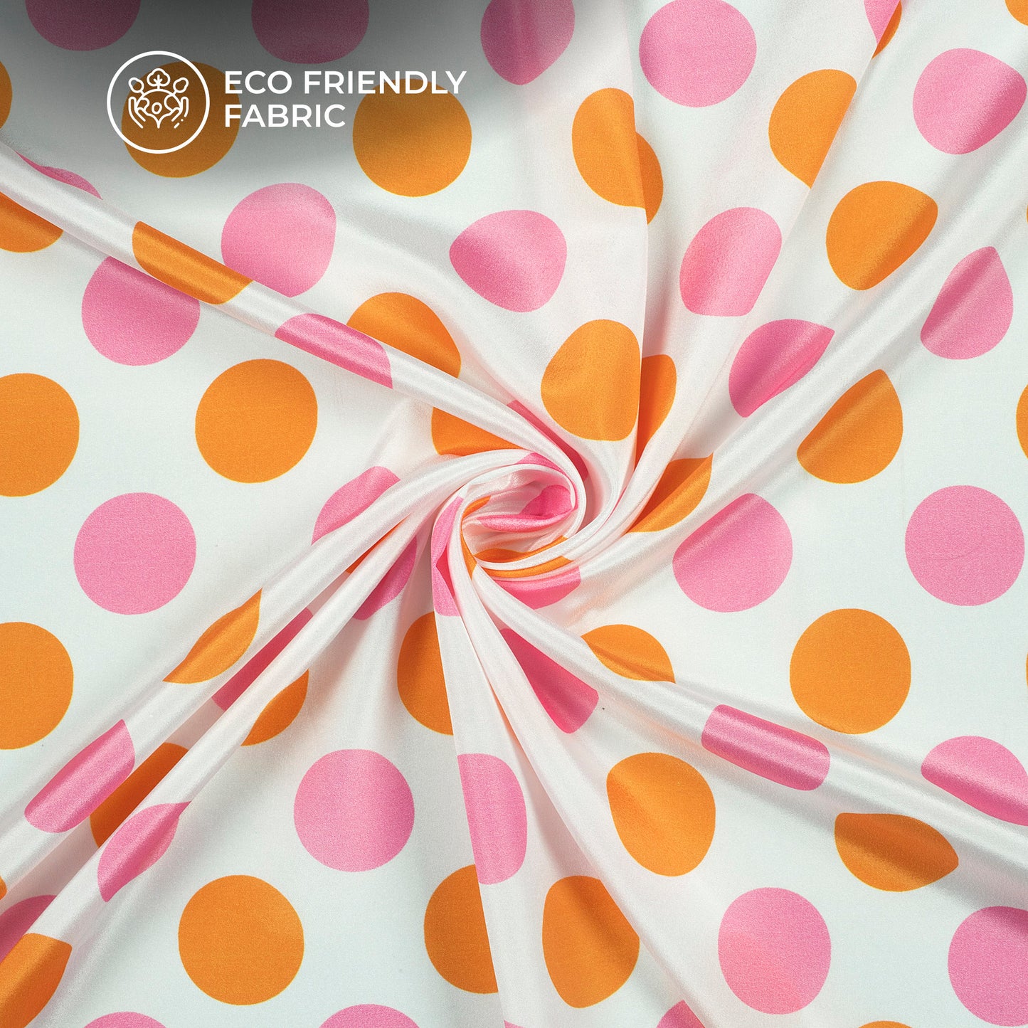 Bluse Pink Polka Dots Digital Print Crepe Silk Fabric