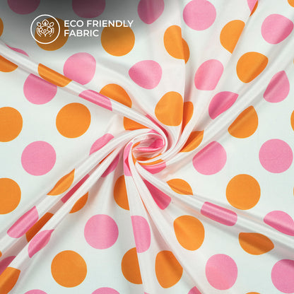 Bluse Pink Polka Dots Digital Print Crepe Silk Fabric