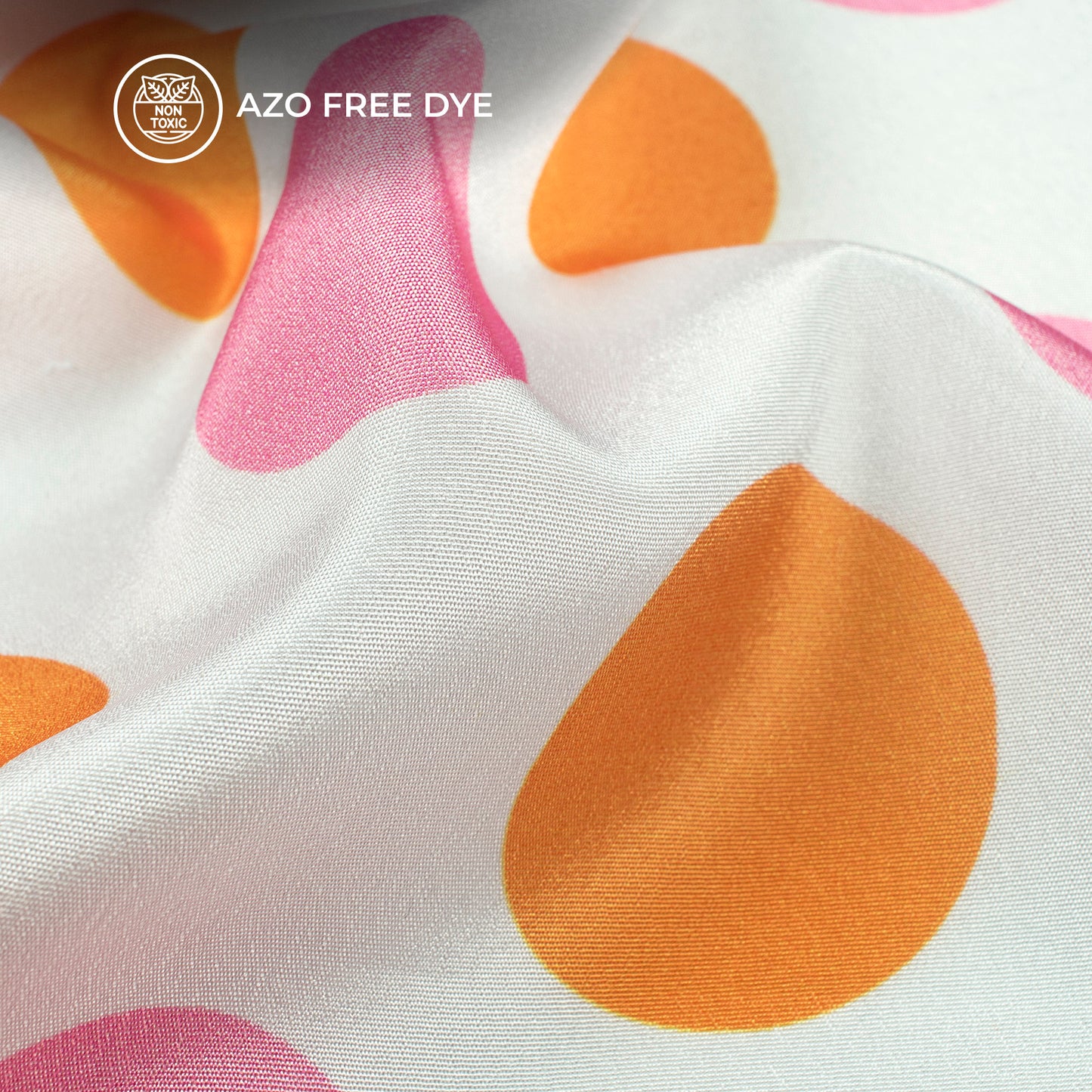 Bluse Pink Polka Dots Digital Print Crepe Silk Fabric