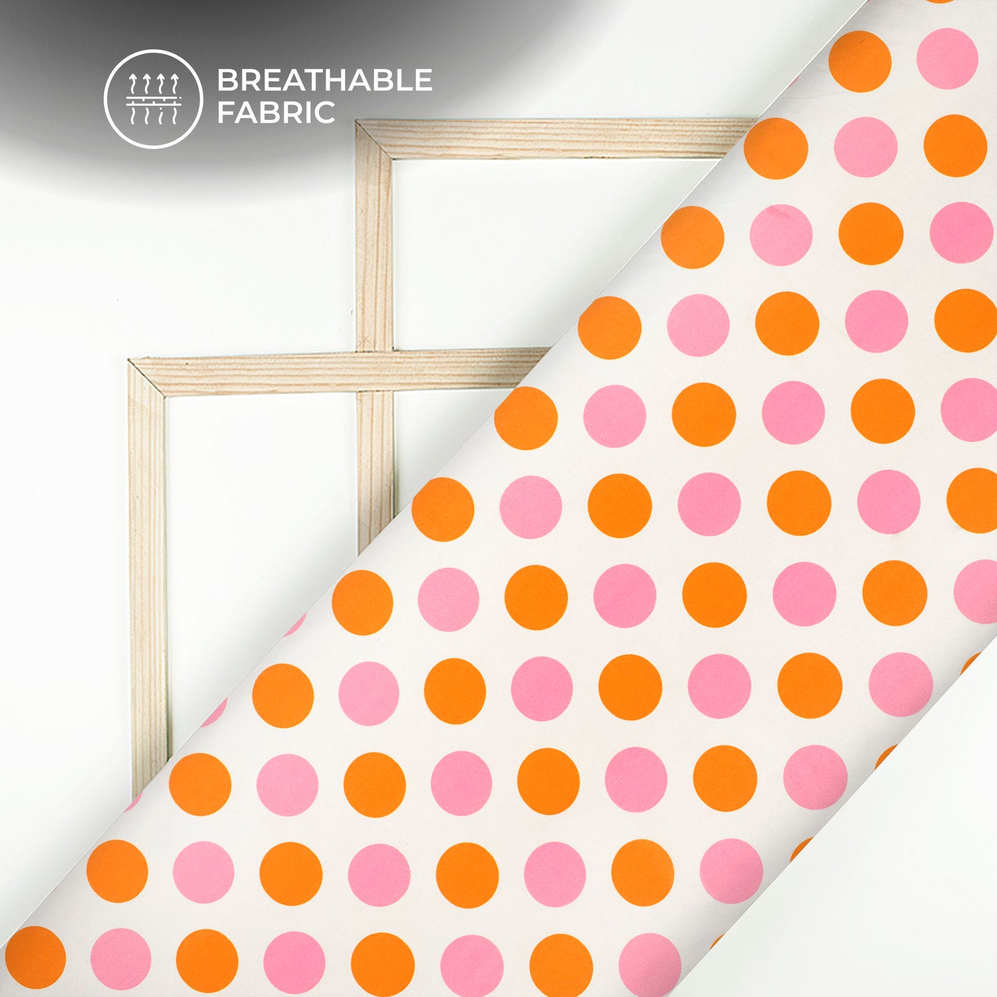 Bluse Pink Polka Dots Digital Print Crepe Silk Fabric