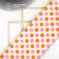 Bluse Pink Polka Dots Digital Print Crepe Silk Fabric