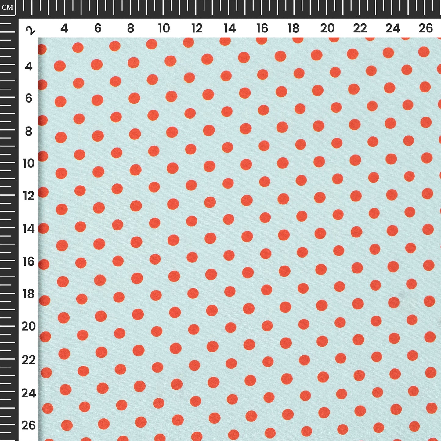 Cherry Red Polka Dots Digital Print Crepe Silk Fabric