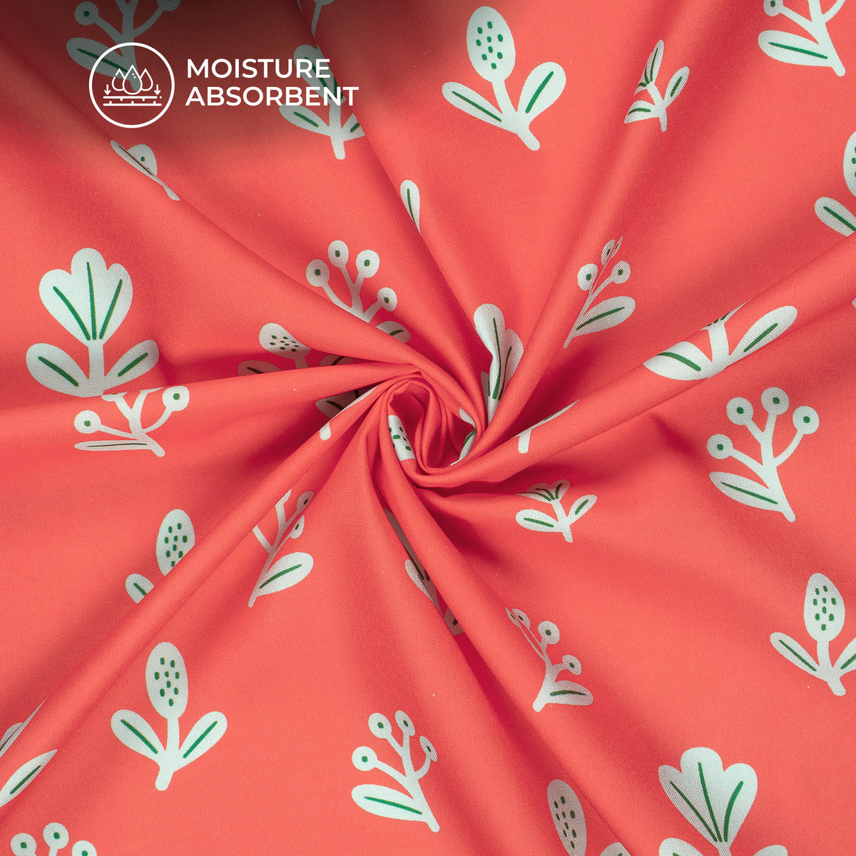 Rose Red Floral Digital Print Rayon Fabric