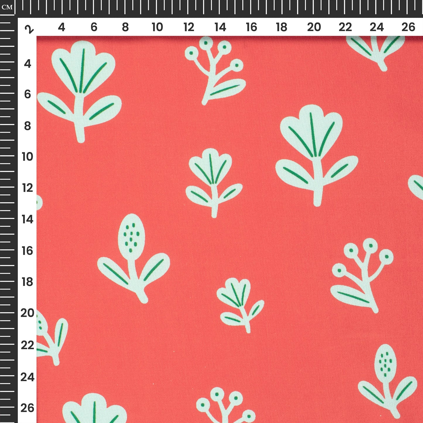 Rose Red Floral Digital Print Rayon Fabric