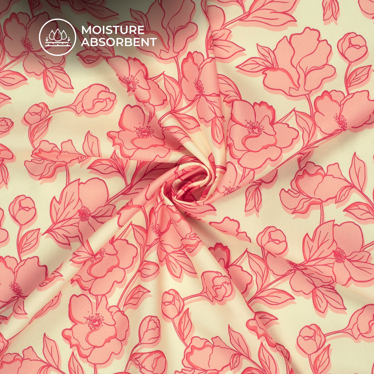 Bluse Red Floral Digital Print Rayon Fabric