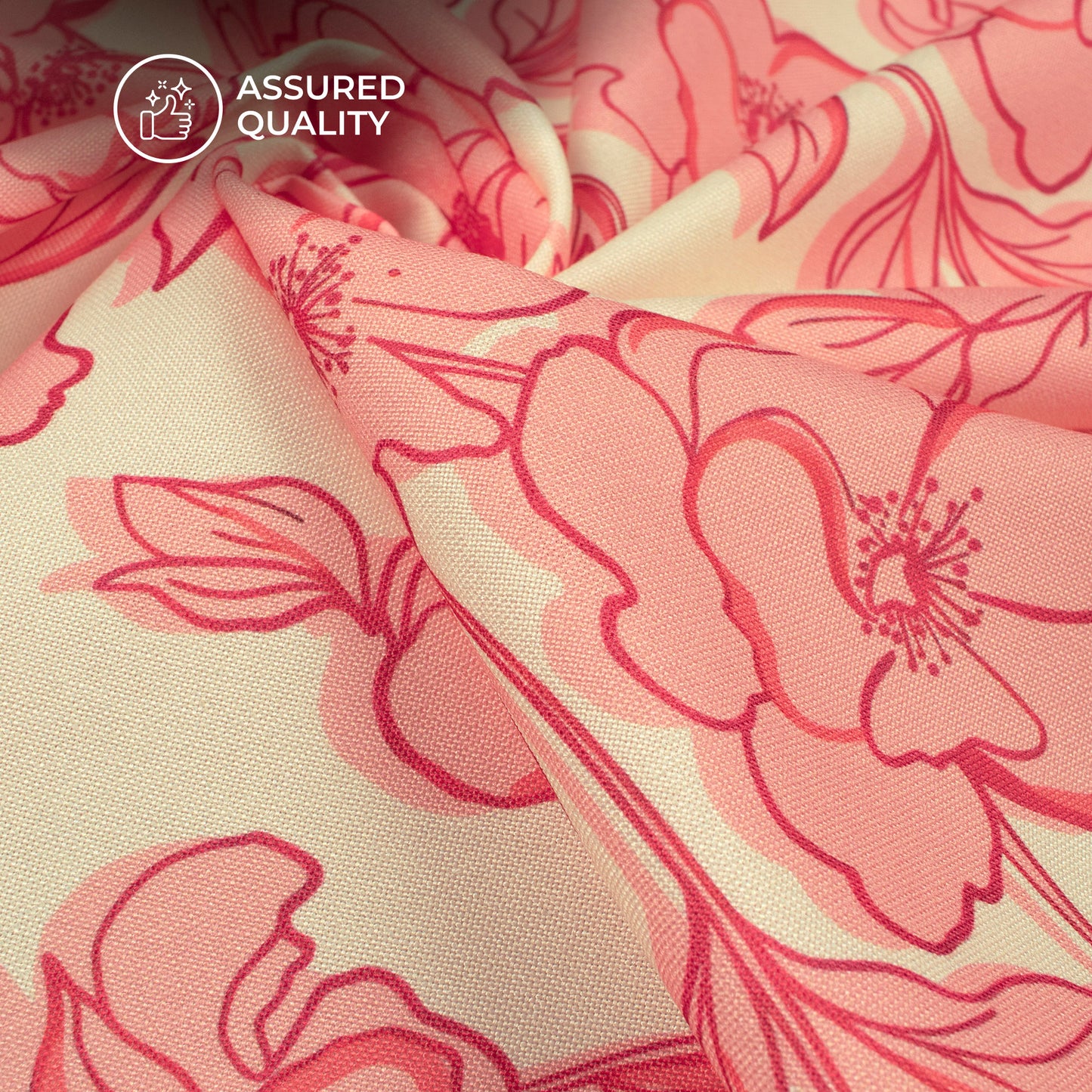 Bluse Red Floral Digital Print Rayon Fabric