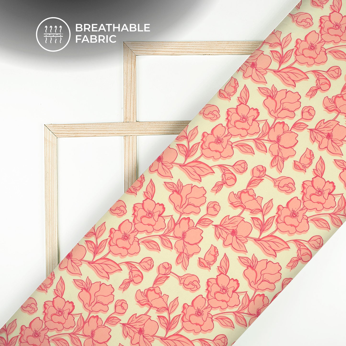 Bluse Red Floral Digital Print Rayon Fabric