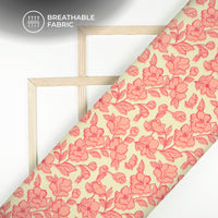 Bluse Red Floral Digital Print Rayon Fabric
