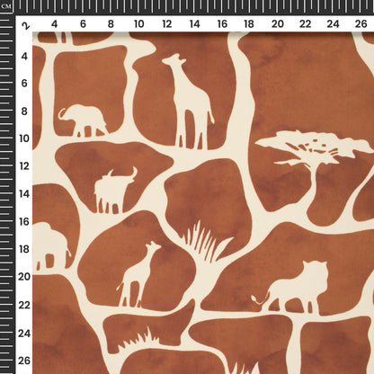 Wild Luxe Giraffe Digital Print Imported Satin Fabric
