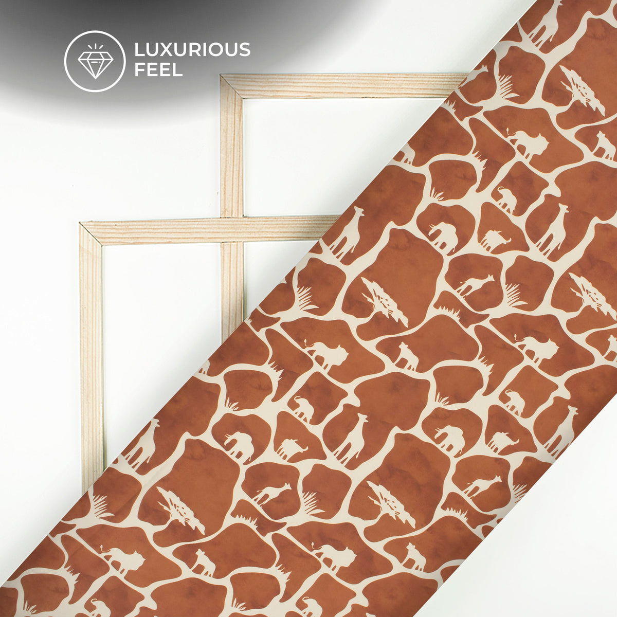 Wild Luxe Giraffe Digital Print Imported Satin Fabric