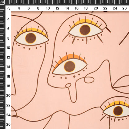 Mystic Evil Eye Doodle Digital Print Imported Satin Fabric
