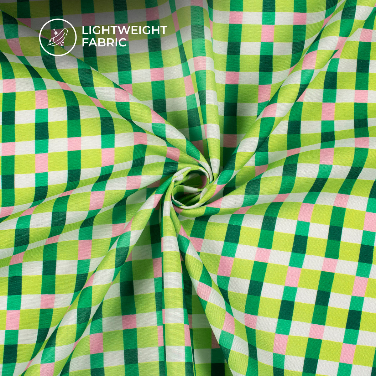Fresh Checks For Trendy Apparel Digital Print Poly Linen Slub Fabric
